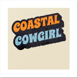 Coastal Cowgirl Vintage Retro Text Tee Design Posters and Art